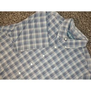 Ralph Lauren Shirt Mens XXL Blue Classic Fit Plaid Button Down Camp Preppy Pony